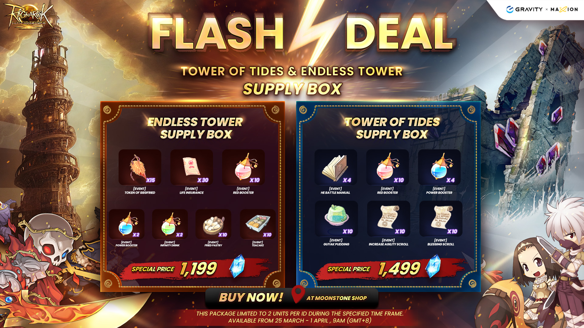 Ragnarok Landverse FLASH DEAL: Tower of Tides & Endless Tower Supply Box