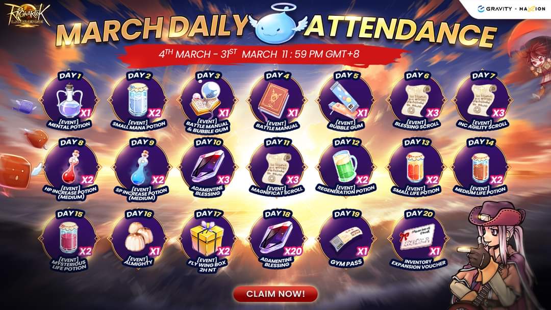 Ragnarok Landverse March Daily Attendance