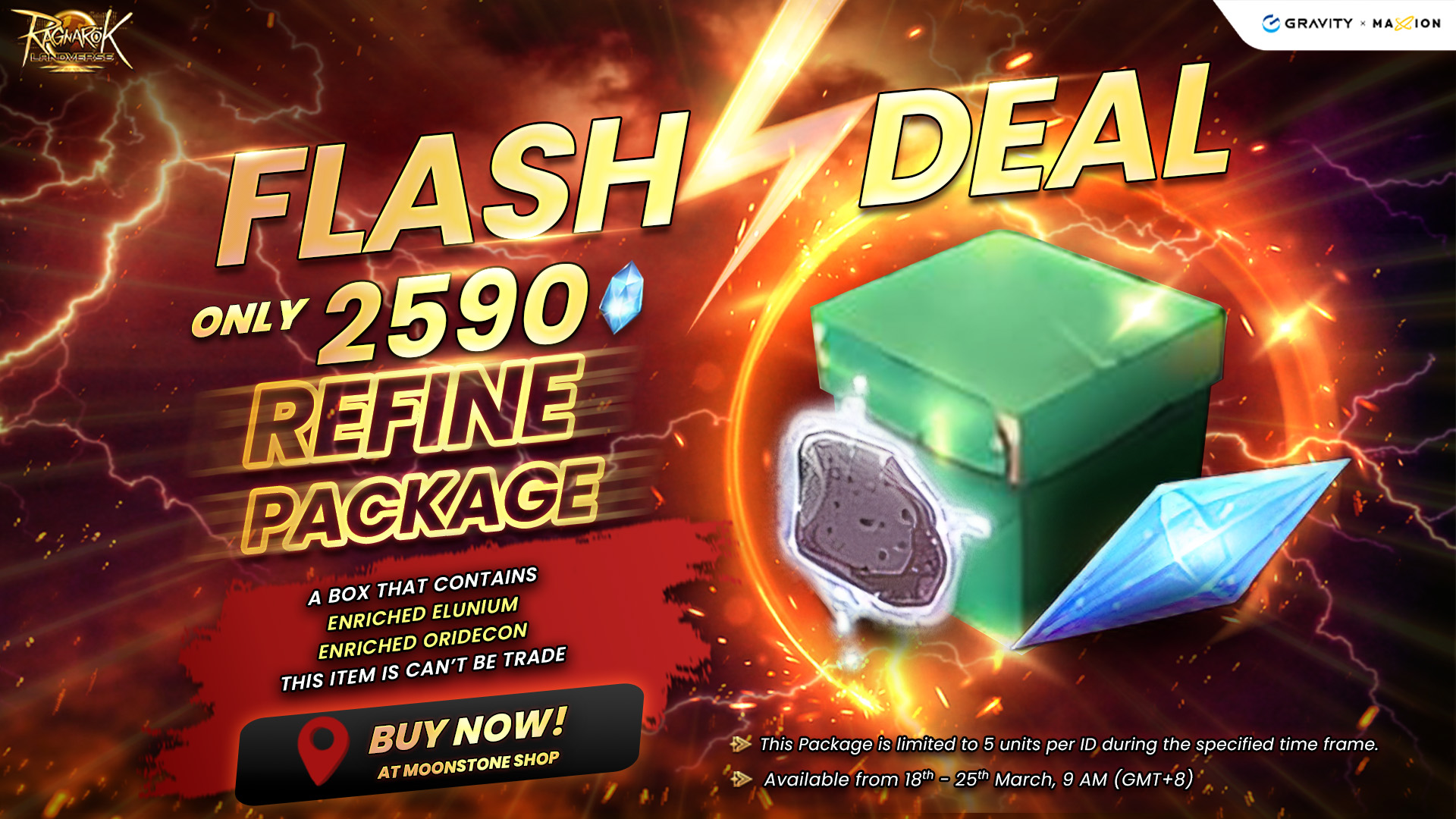 ⚡ Ragarok Landverse Flash Deal: Refine Package!