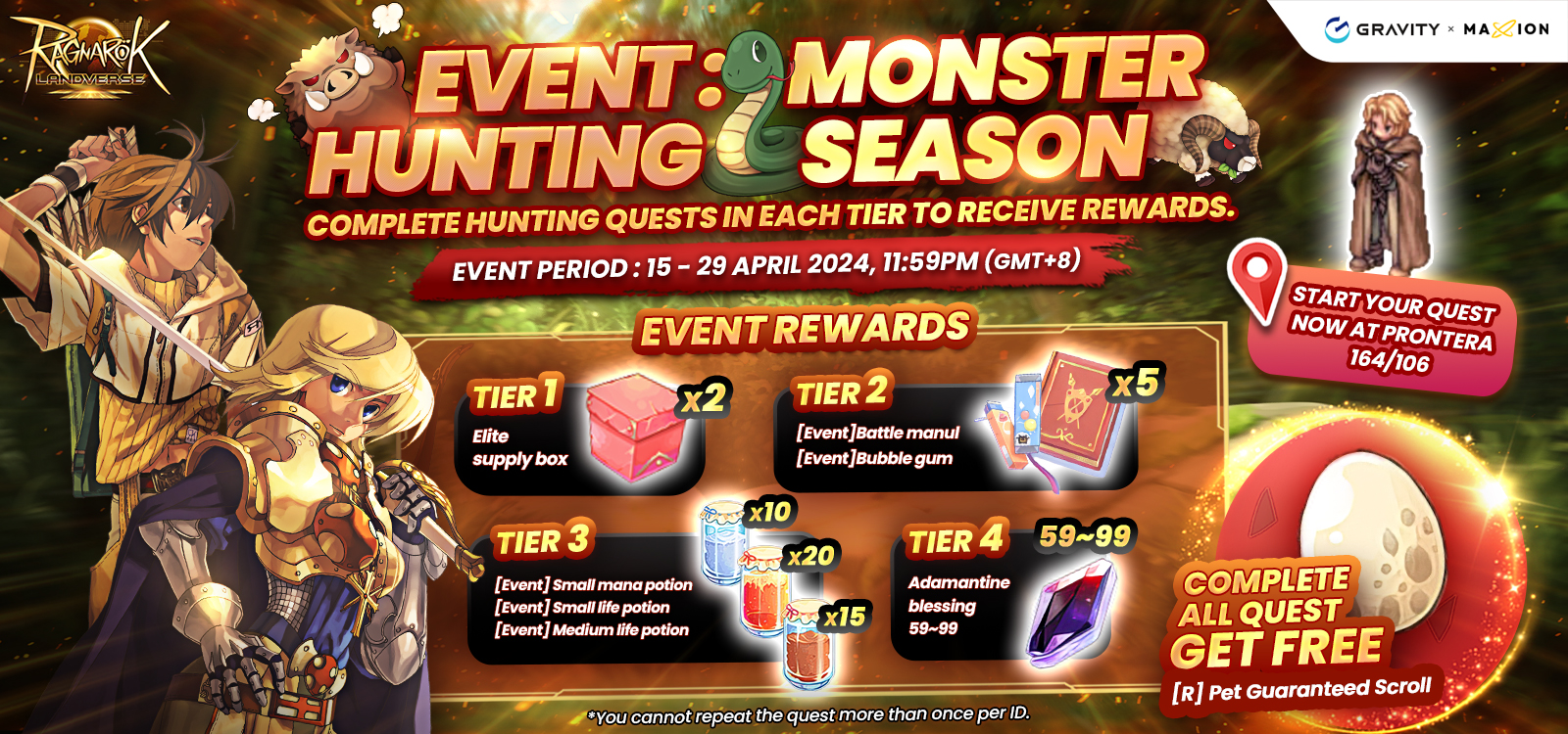 Ragnarok Landverse Monster Hunting Season Event